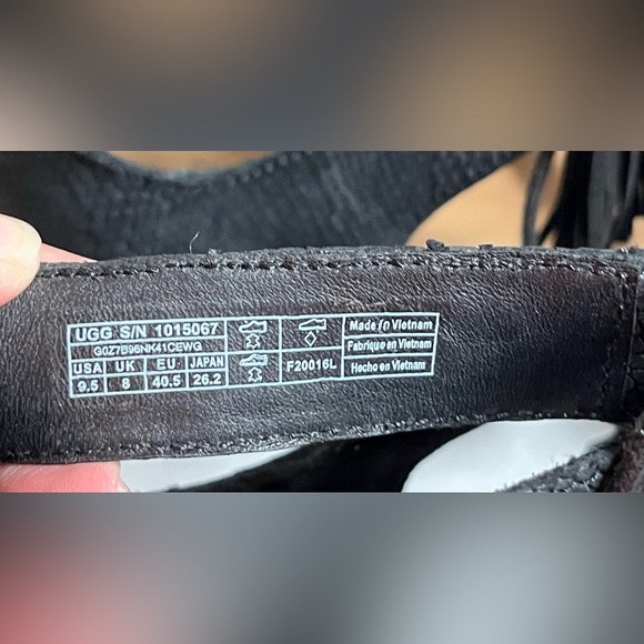 UGG Yasmin Snake Cage Black Leather Gladiator Lace up Zip Sandals Sz 9.5 EUC - Picture 4 of 9